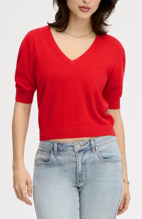 V-Neck Crop Sweater