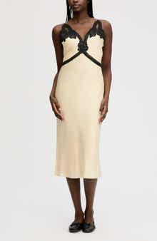 Lace Trim Midi Dress