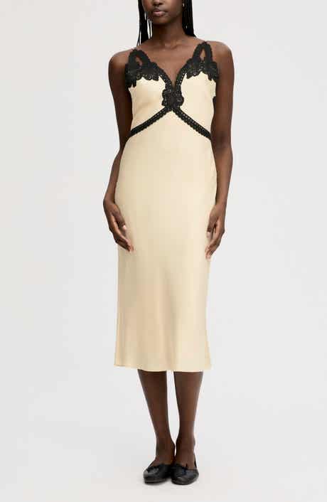 Lace Trim Midi Dress