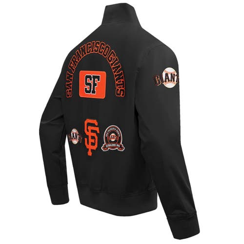 Pro Standard Black San Francisco Giants Area Code Twill Full-zip Jacket In Black