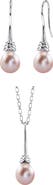 The Pearl Source Pink Freshwater Drop Pearl Denise Pendant and Earring Set