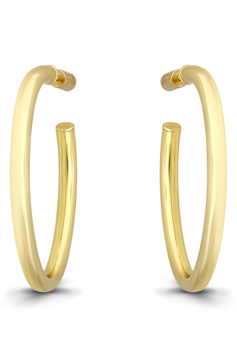Christian Siriano New York 35mm Oval Hoop Earrings, Main, color, Gold