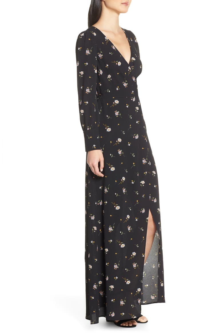 Garden Stroll Wrap Maxi Dress, Alternate, color, WILD FLOWERS