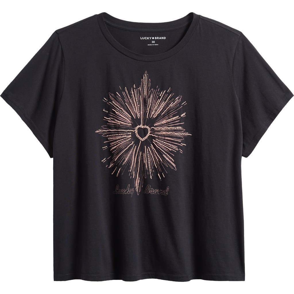 LUCKY BRAND LUCKY BRAND HEART BURST GRAPHIC T-SHIRT