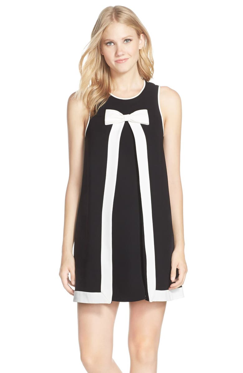 CeCe by Cynthia Steffe 'Molly' Bow Neck Crepe A-Line Dress, Main, color, 