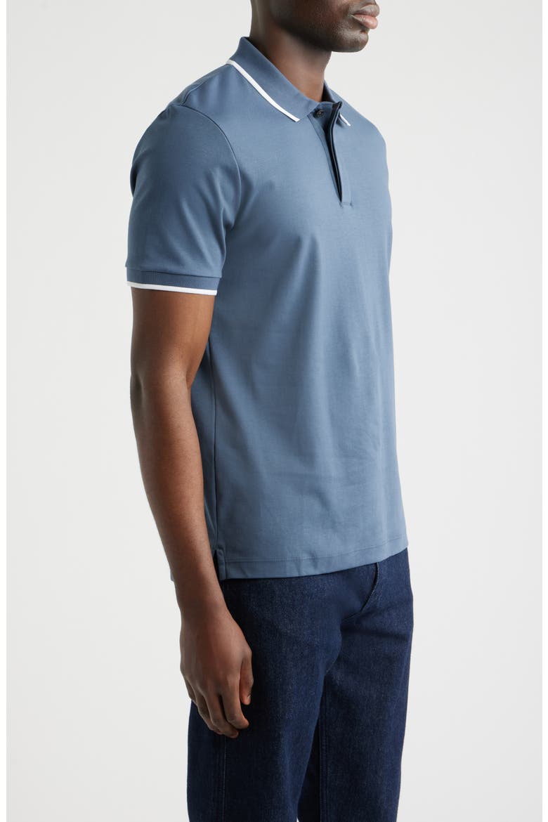 Parlay Tipped Cotton Polo, Alternate, color, OPEN BLUE