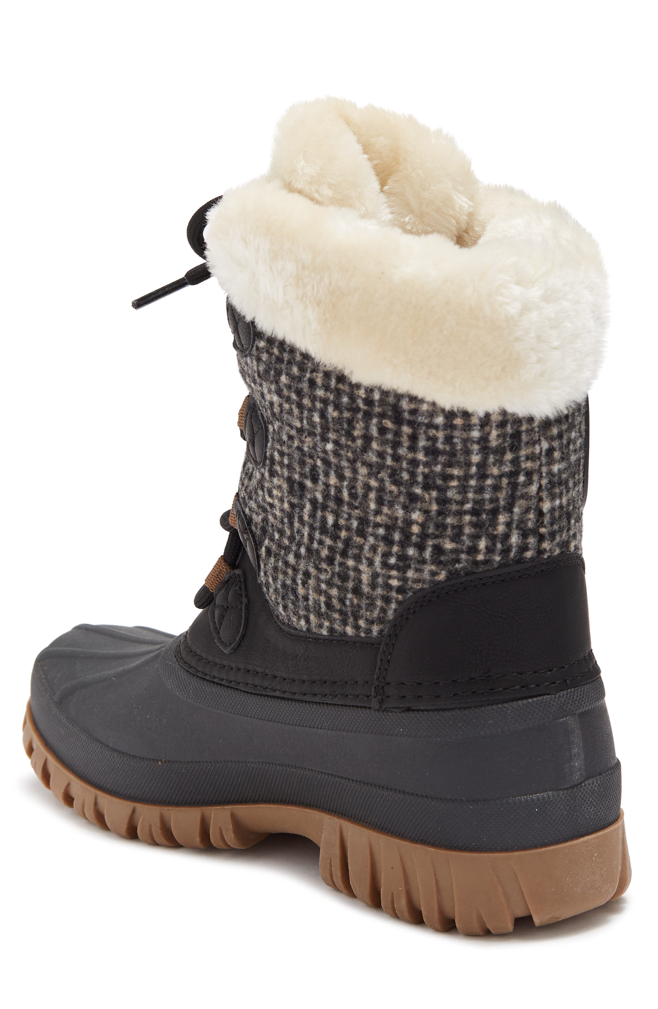 Cougar Gatsby Faux Shearling Cuff Duck Toe Boot, Alternate, color, 
