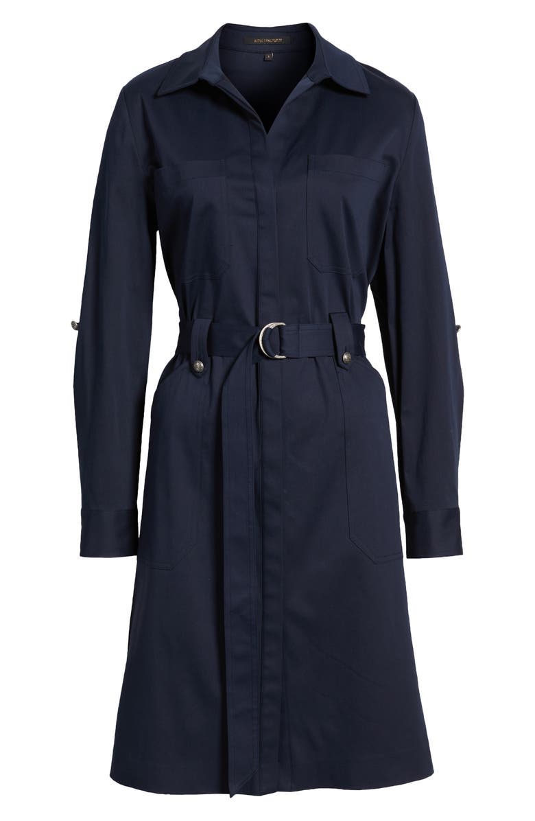 KOBI HALPERIN Long Sleeve Cotton Blend Shirtdress, Alternate, color, Indigo