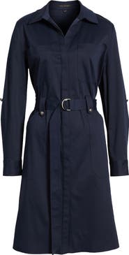 KOBI HALPERIN Long Sleeve Cotton Blend Shirtdress