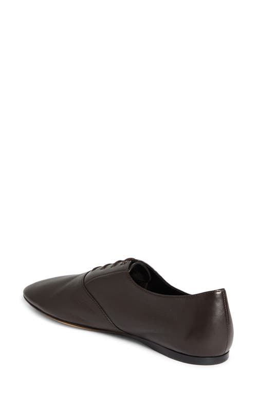 The Row Hereditas Leather Oxford Shoes In Laquer Brown