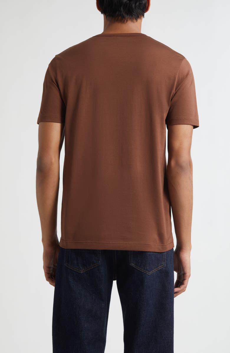 Sunspel Cotton Crewneck T-Shirt, Alternate, color, Conker Brown
