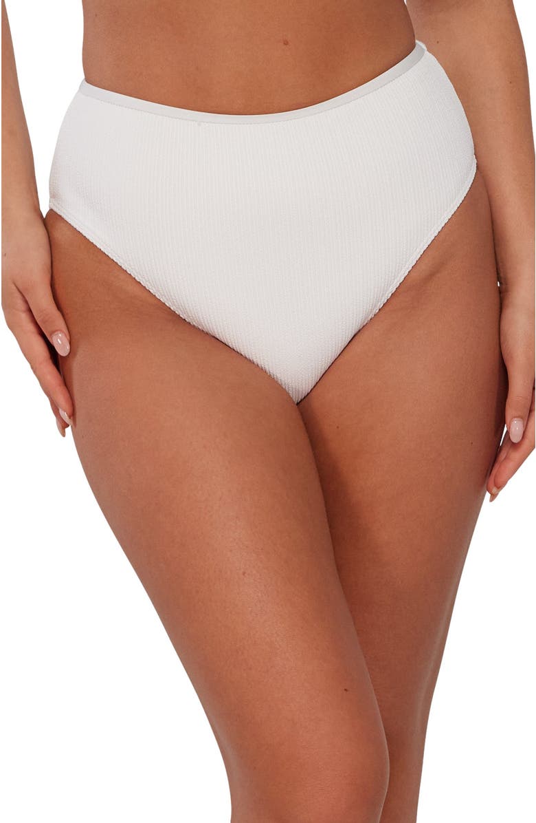Pacifica by Sunsets Astrid High Waist Bikini Swim Bottoms, Alternate, color, Coconut Sorbet