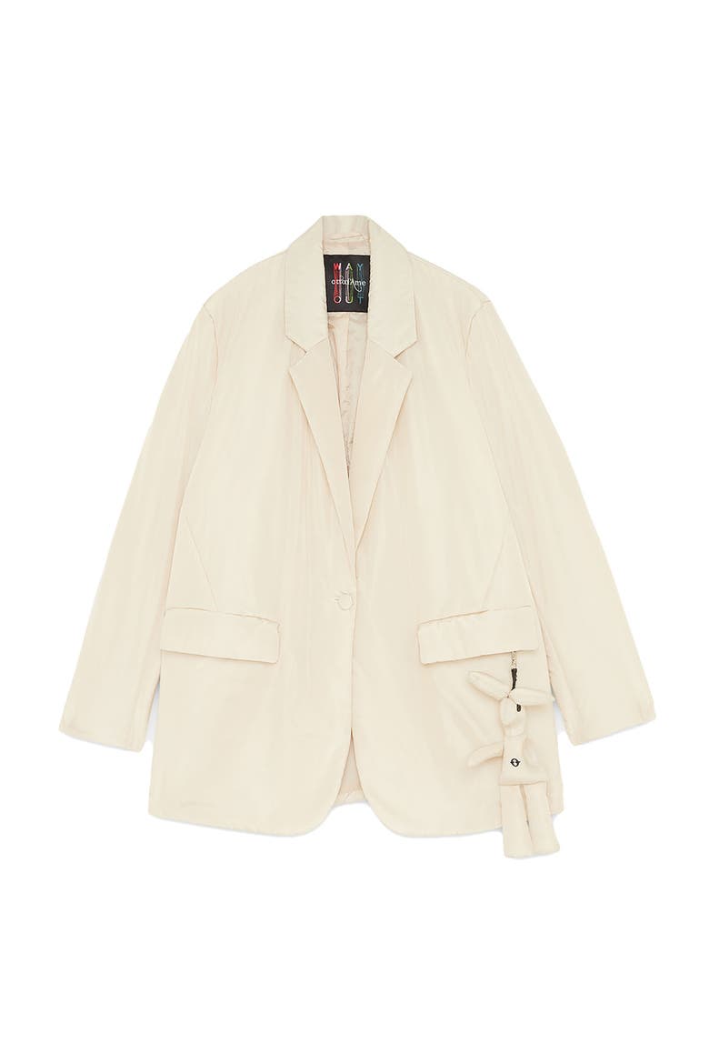 Puffer Blazer, Alternate, color, Ecru