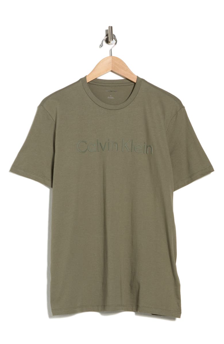 Calvin Klein Standard Logo Cotton Crewneck T-Shirt, Alternate, color, Dusty Olive