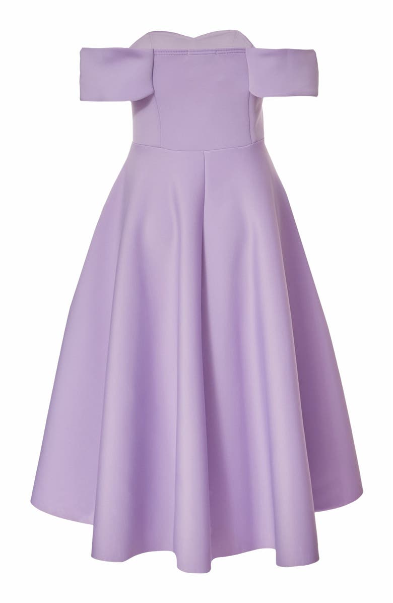 QUIZ Bonded Scuba Knit Bardot Skater Dress, Alternate, color, 