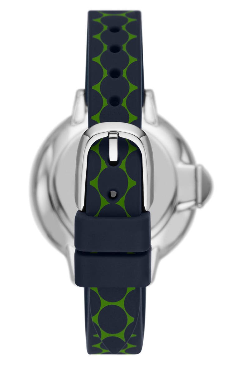 park row silicone strap watch, 34mm, Alternate, color, NAVY / GREEN