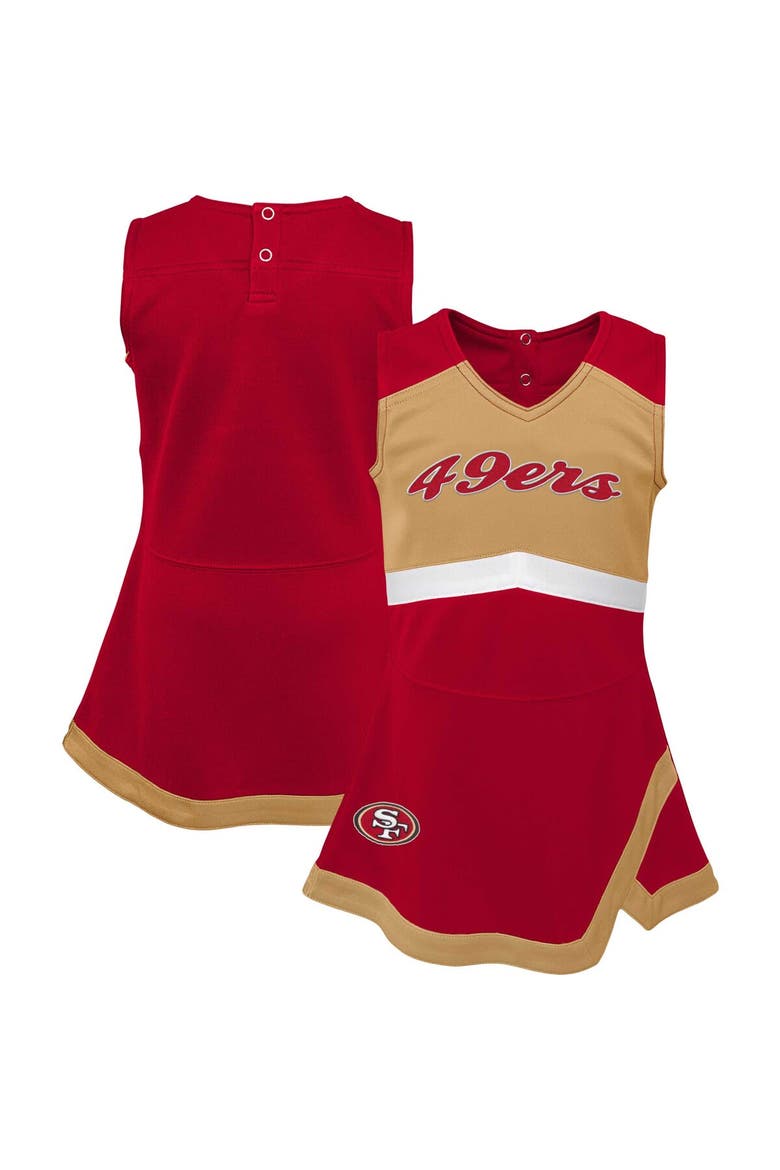 Girls Infant Scarlet San Francisco 49ers Cheer Captain Jumper Dress, Main, color, Scarlet