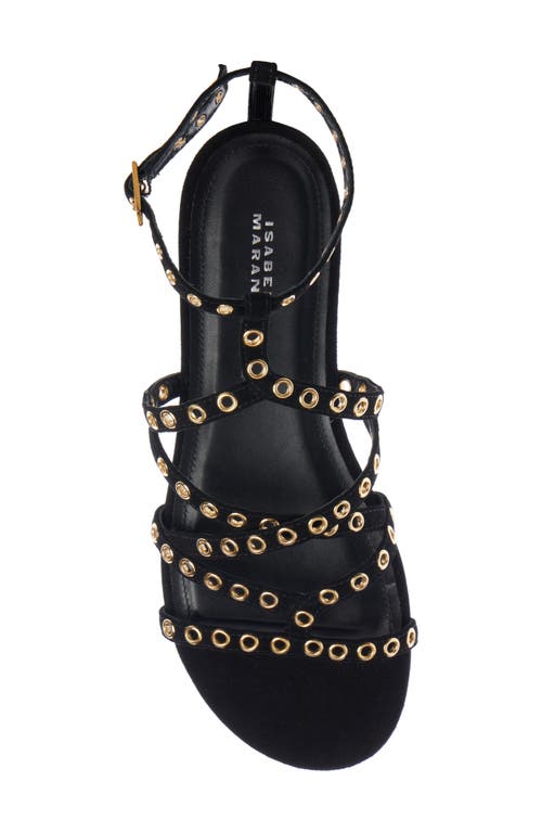 Isabel Marant Lipa Grommet Strappy Sandal In Black
