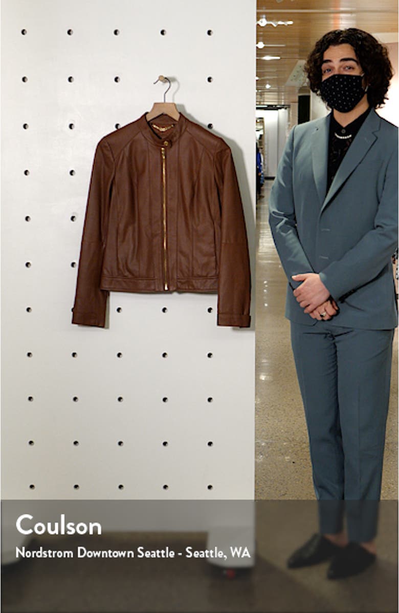 Double Face Zip Front Leather Jacket, sales video thumbnail