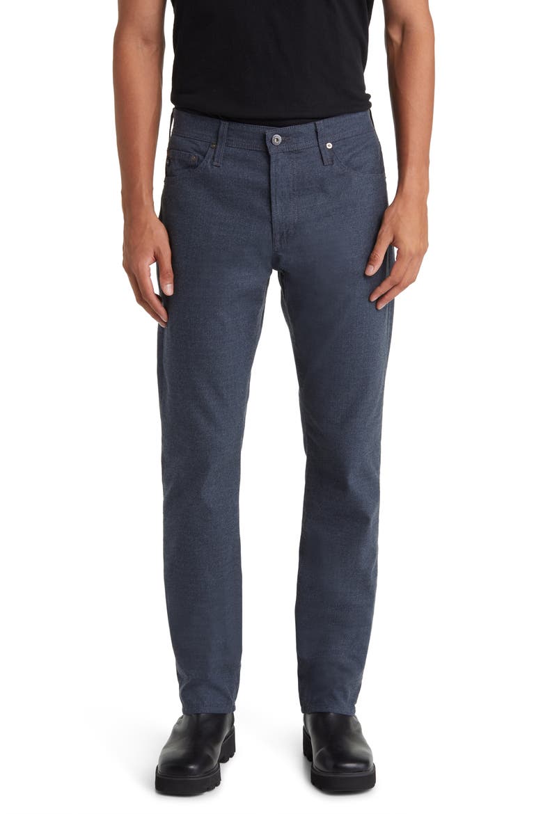 Everett Men's Slim Straight Leg Herringbone Pants (Nordstrom Exclusive), Main, color, DELOREAN BLUE MULTI