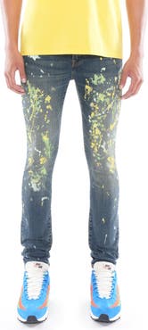 Cult of Individuality Punk Spattered Super Skinny Jeans