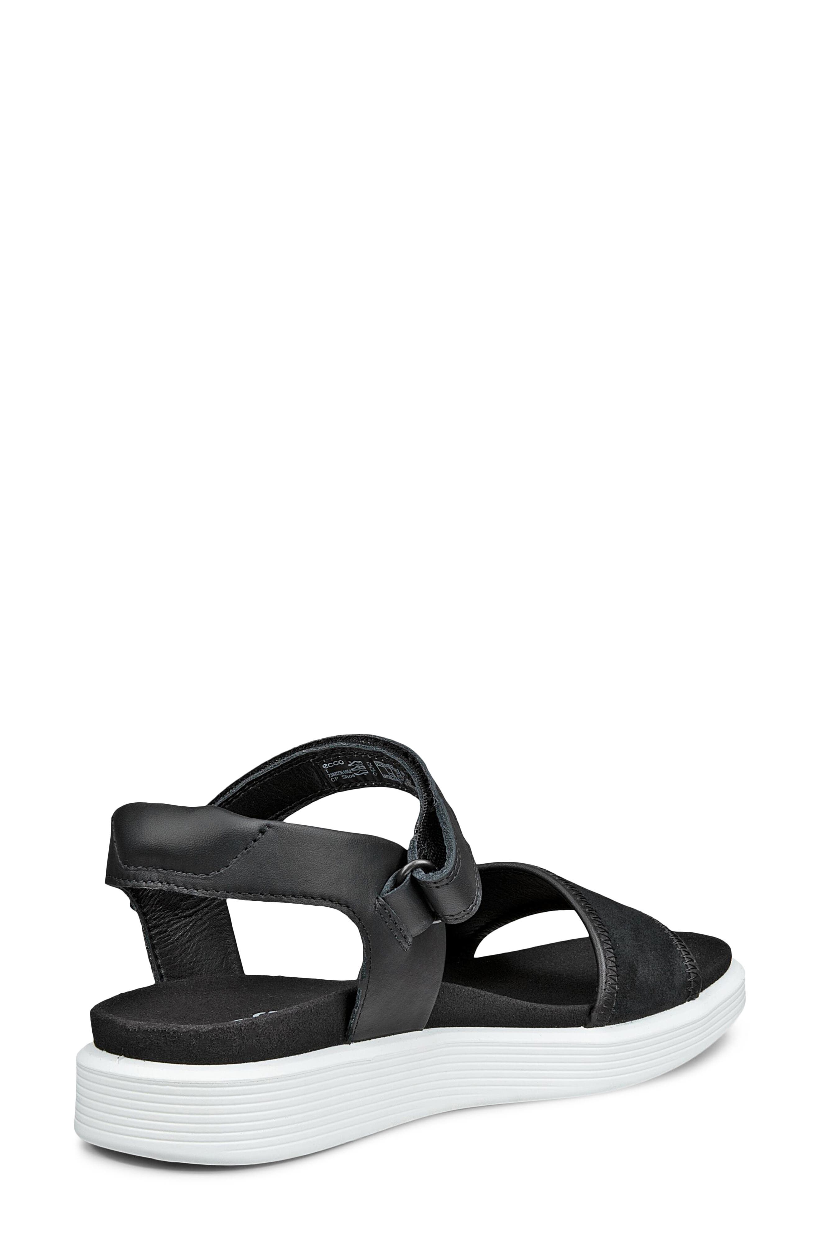 ECCO Soft Two Strap Sandal, Alternate, color, Black/ Black