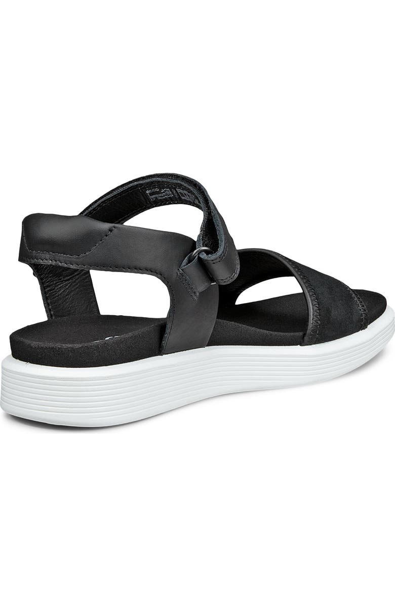 ECCO Soft Two Strap Sandal, Alternate, color, Black/ Black