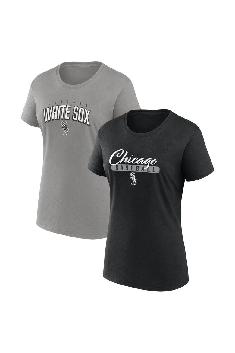 Women's Fanatics Branded Black/Gray Chicago White Sox Fan T-Shirt Combo Set, Main, color, Black