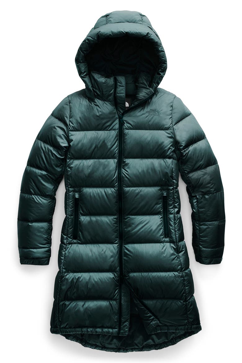 Metropolis III Water Repellent 550 Fill Power Down Hooded Parka, Alternate, color, PONDEROSA GREEN