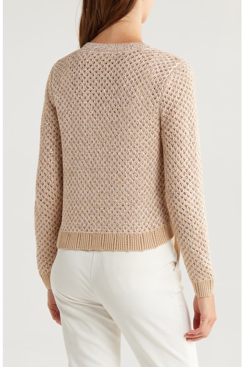 Blanca Sequin Crop Cardigan, Alternate, color, NATURAL MULTI/ GOLD