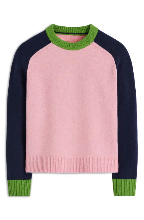 Boden Marion Merino Wool Colorblock Sweater In Pink