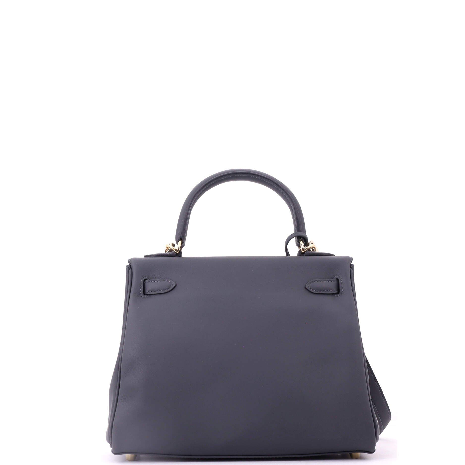 Pre-Owned Hermes Kelly Handbag Verso Swift with Permabrass Hardware 25, Alternate, color, Verso - Gris Misty/Noir