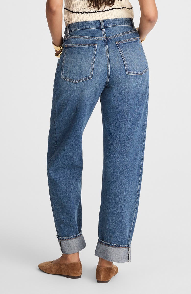 Madewell The Pieced Barrel Leg Jeans, Alternate, color, Mosby Wash
