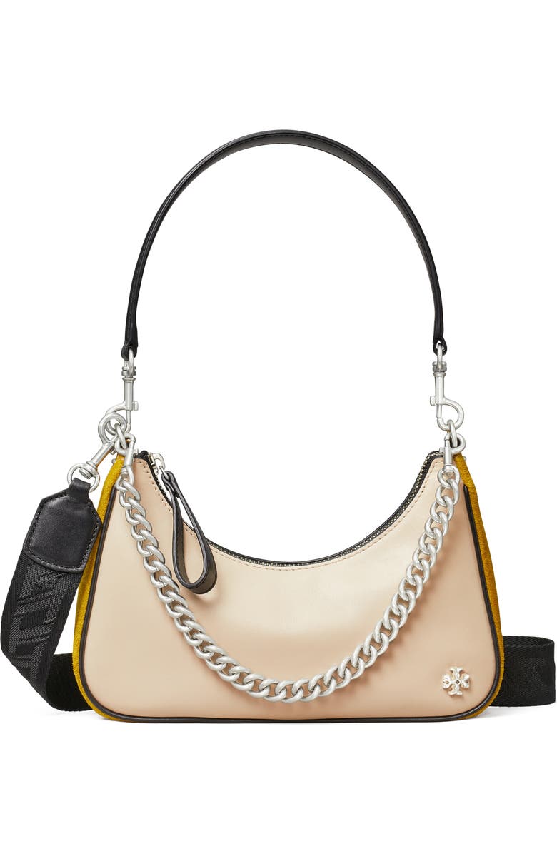 Tory Burch 151 Mercer Colorblock Small Crescent Bag, Main, color,