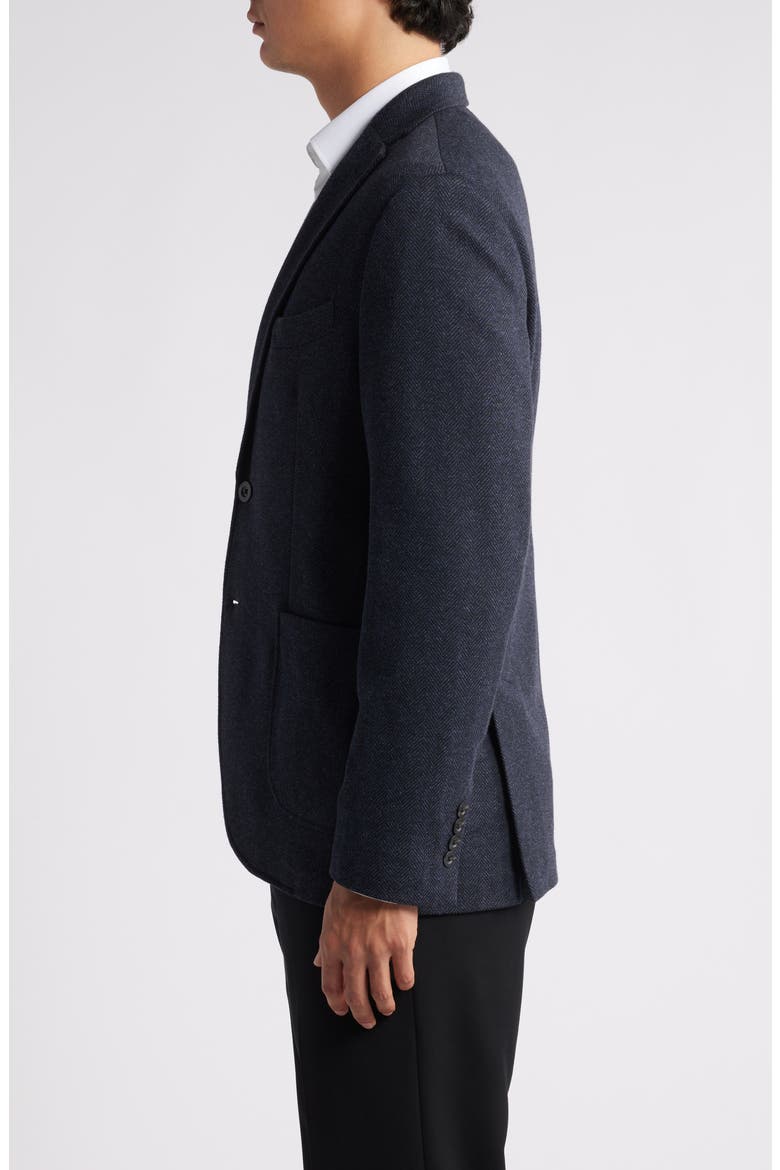 Alfi Herringbone Knit Sport Coat, Alternate, color, NAVY
