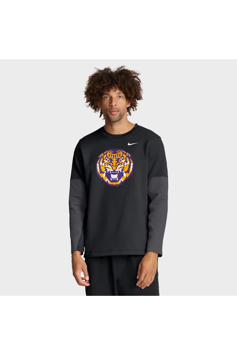 Men's Nike Black LSU Tigers 2025 Sideline Coach Performance Long Sleeve T-Shirt, Main, color, Black