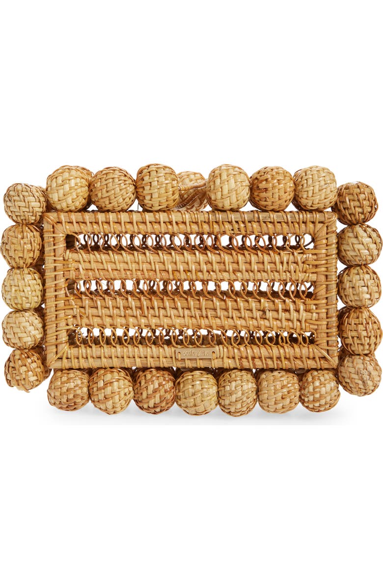 Cult Gaia Eos Rattan Box Clutch, Alternate, color, Natural