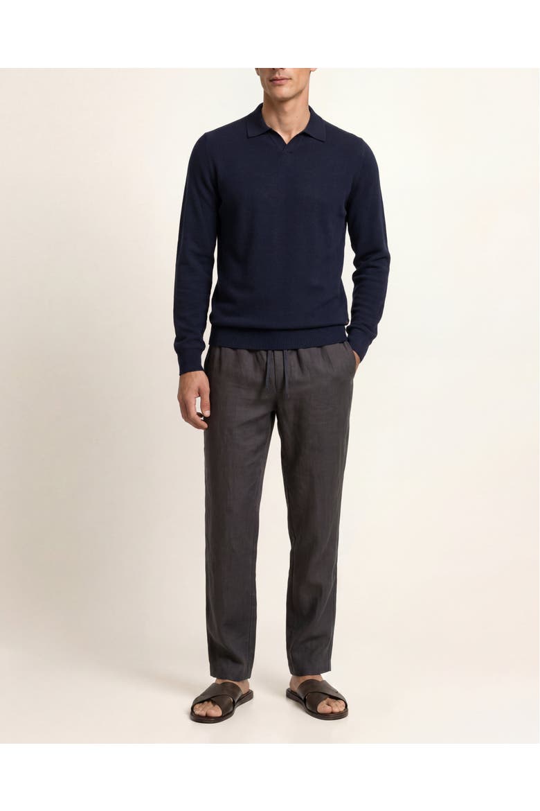Bresson Cashmere Classic Fit Long Sleeve Polo Shirt, Main, color, NIGHT IRIS