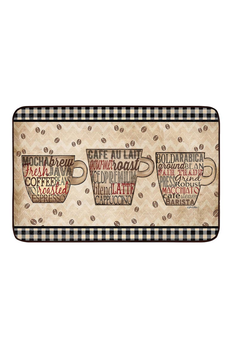 Kitchen Floor Mat, Main, color, IVORY/ COFFEE MULTI