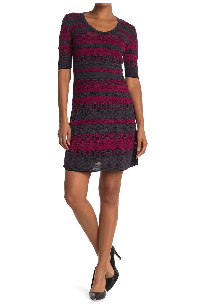 M Missoni Patterned Elbow Sleeve Dress, Main, color, 