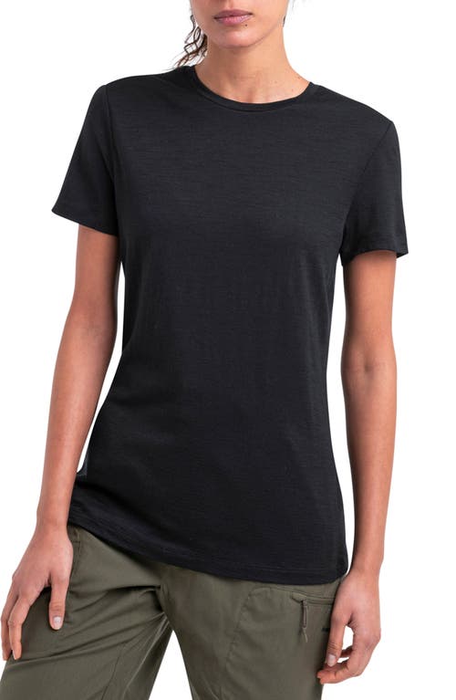 Icebreaker Tech Lite Iii Merino Wool Crewneck Shirt In Black