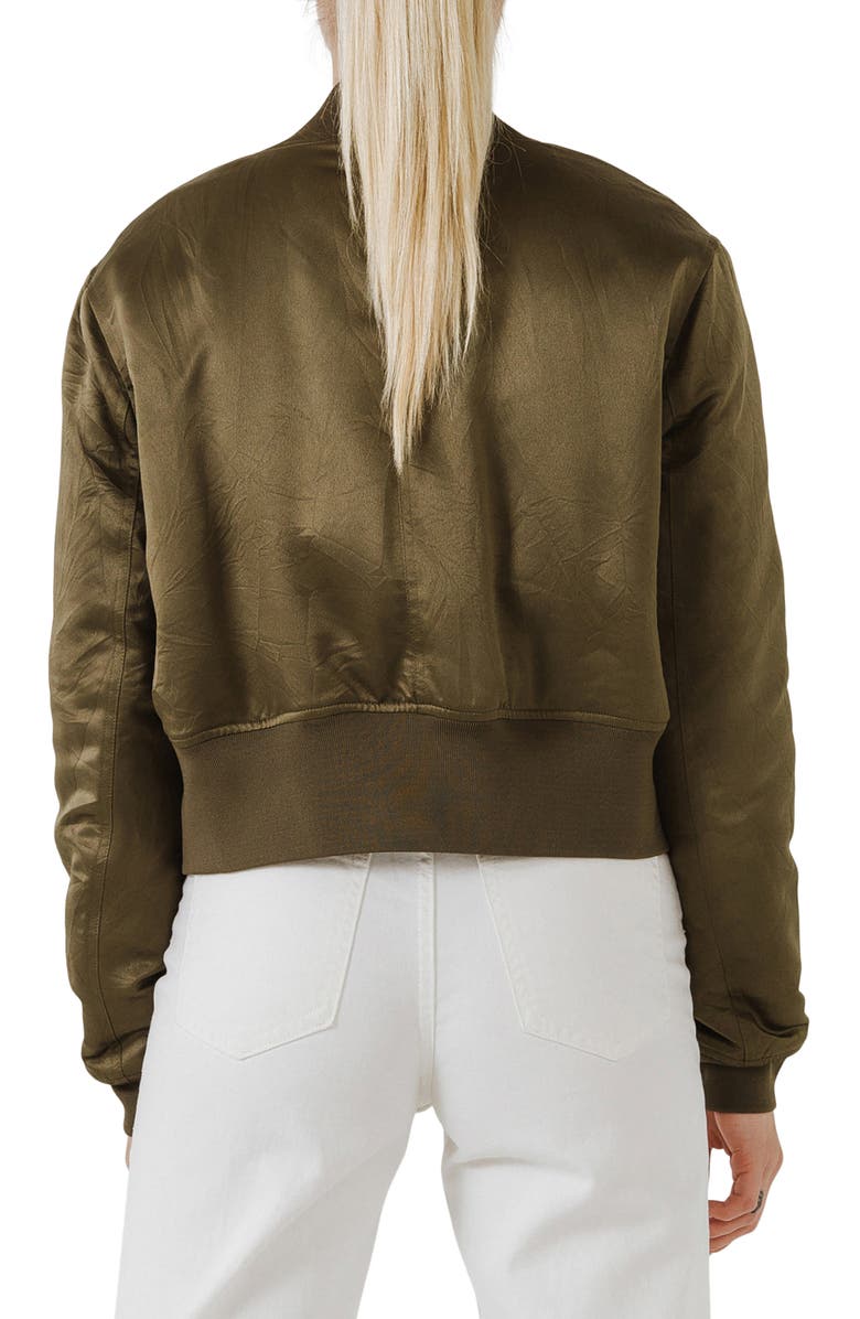 Grey Lab Crop Bomber Jacket, Alternate, color, 