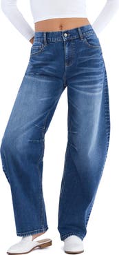 Wash Lab Denim Luring High Waist Barrel Jeans
