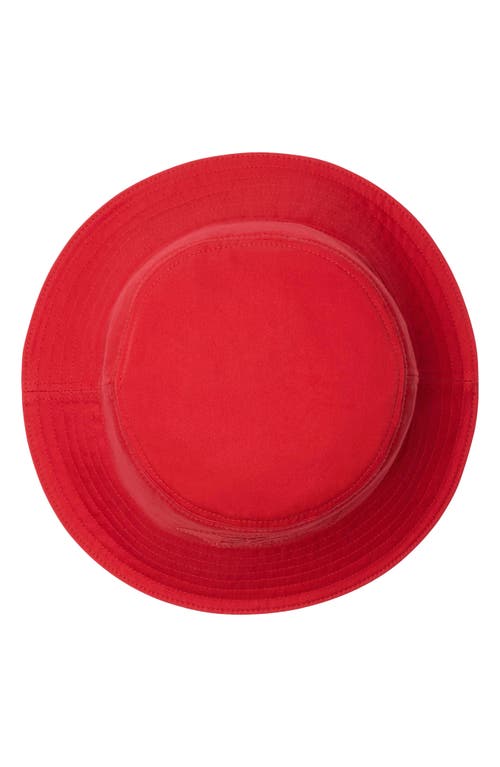 Burberry Ekd Embroidered Water Resistant Gabardine Bucket Hat In Red