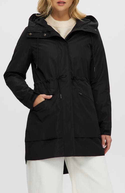 Noize Mid Length Rain Coat In Black