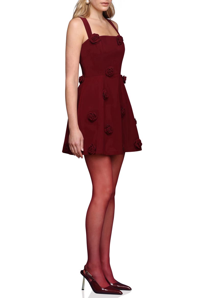 Rosette Appliqué Minidress, Alternate, color, MERLOT