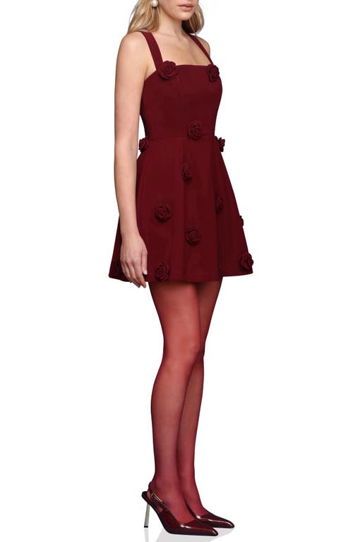 Avec Les Filles Rosette Appliqué Minidress In Burgundy
