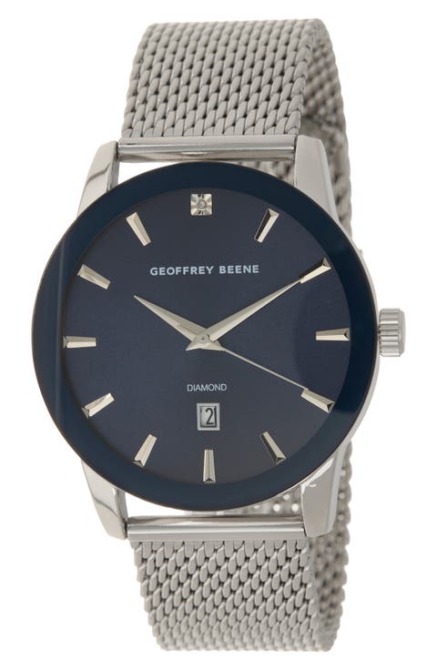 Men's Diamond Mesh Strap Watch, 41mm - 0.001 ctw