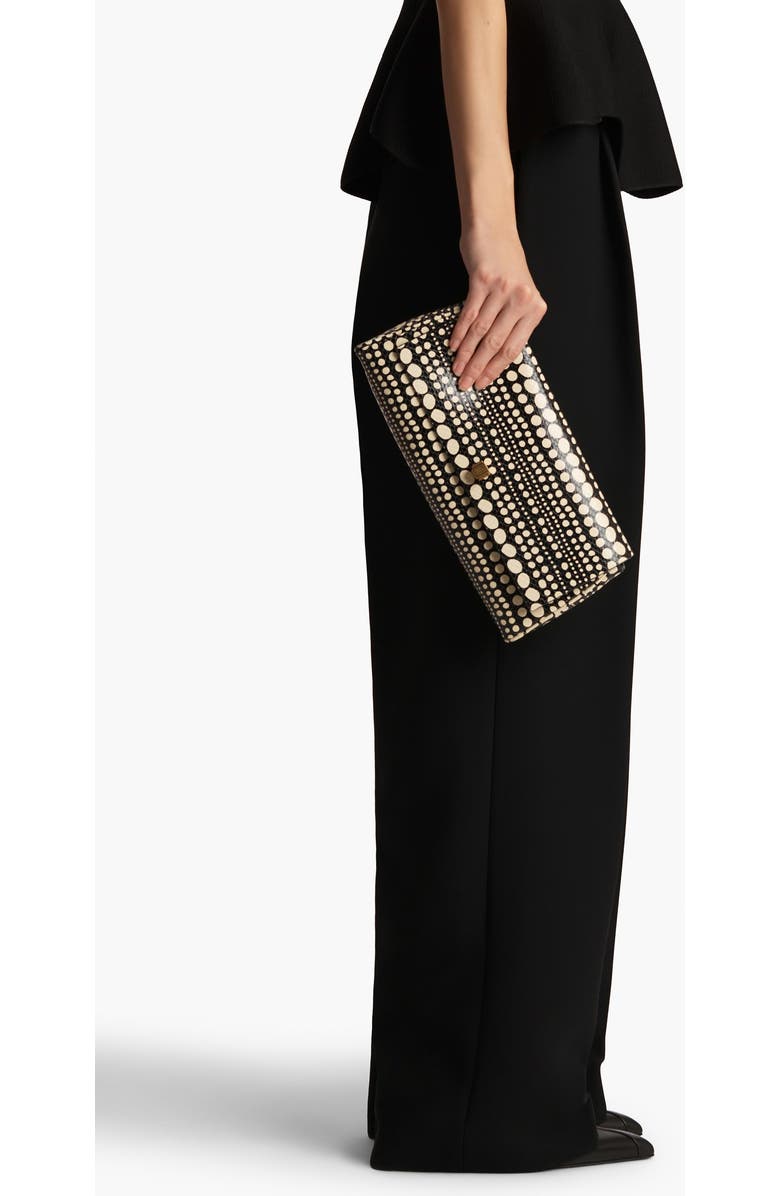 Khaite Audrey Polka Dot Snakeskin Embossed Leather Clutch, Alternate, color,