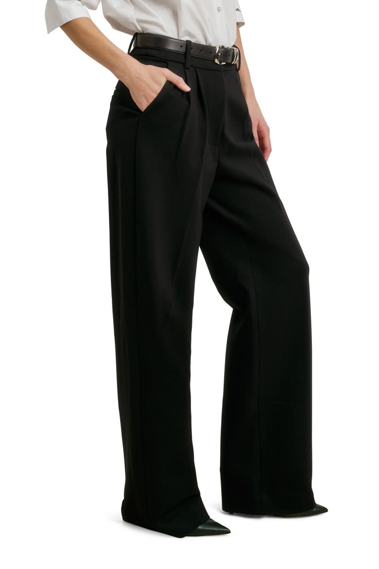 The Anywhere Favorite Pant Pleated Wide Leg Pants, Alternate, color, BLACK